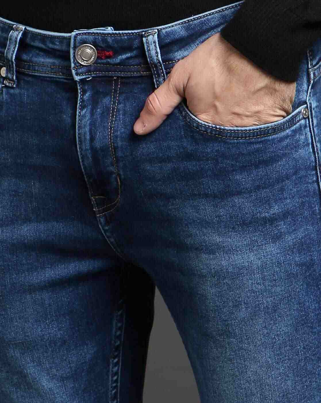 Lee Cooper | Men Lightly Washed Ankle-Length Slim Fit Jeans|4
