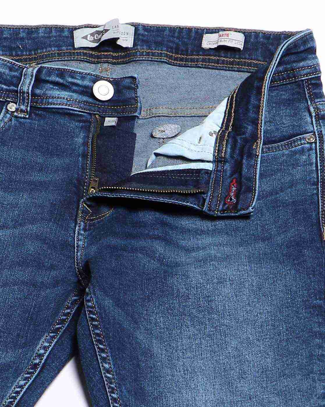 Lee Cooper | Men Lightly Washed Ankle-Length Slim Fit Jeans|5