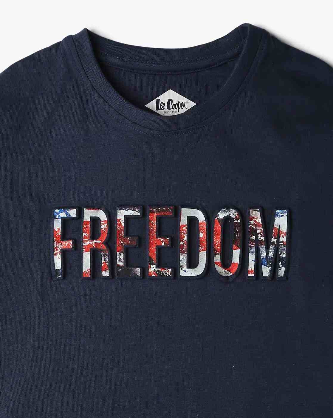 Lee Cooper | Boys Typographic Applique Regular Fit Crew-Neck T-Shirt|2
