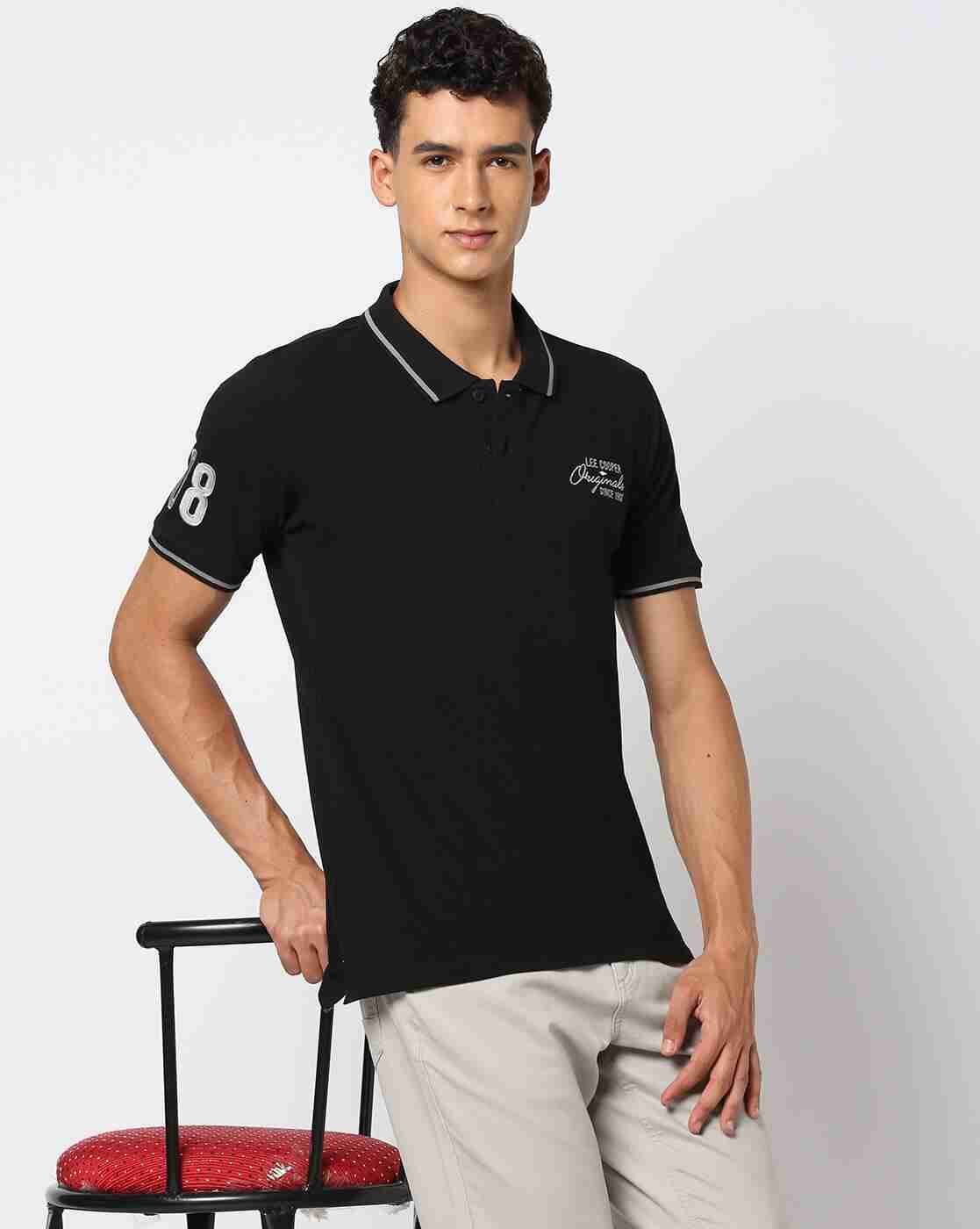 Men Regular fit Polo T-Shirt with Brand Print