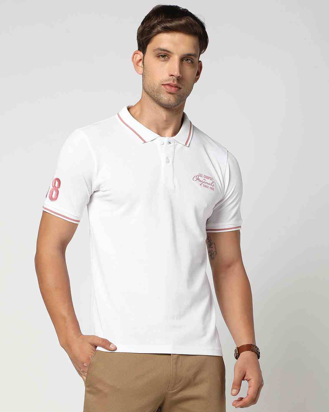 Lee Cooper | Men Regular fit Polo T-Shirt with Brand Print|0