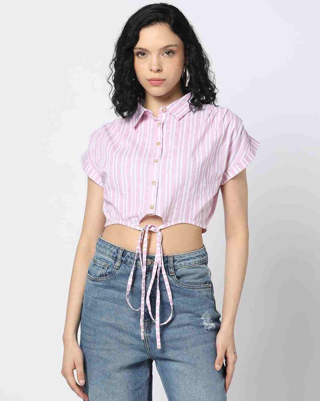 Lee Cooper | Women Striped Shirt with Tie-Up|0