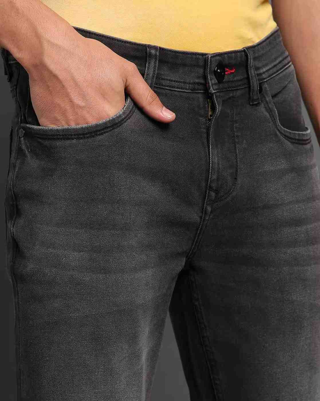Lee Cooper | Men Lightly Washed Ankle-Length Skinny Fit Jeans|4