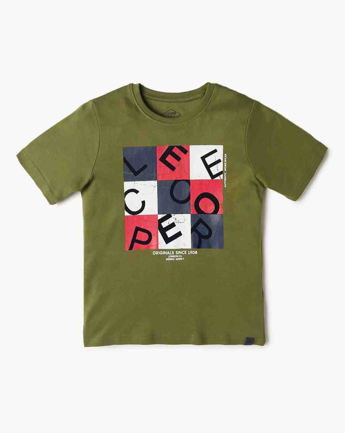 Lee Cooper | Boys Brand Print Regular Fit Crew-Neck T-Shirt|0