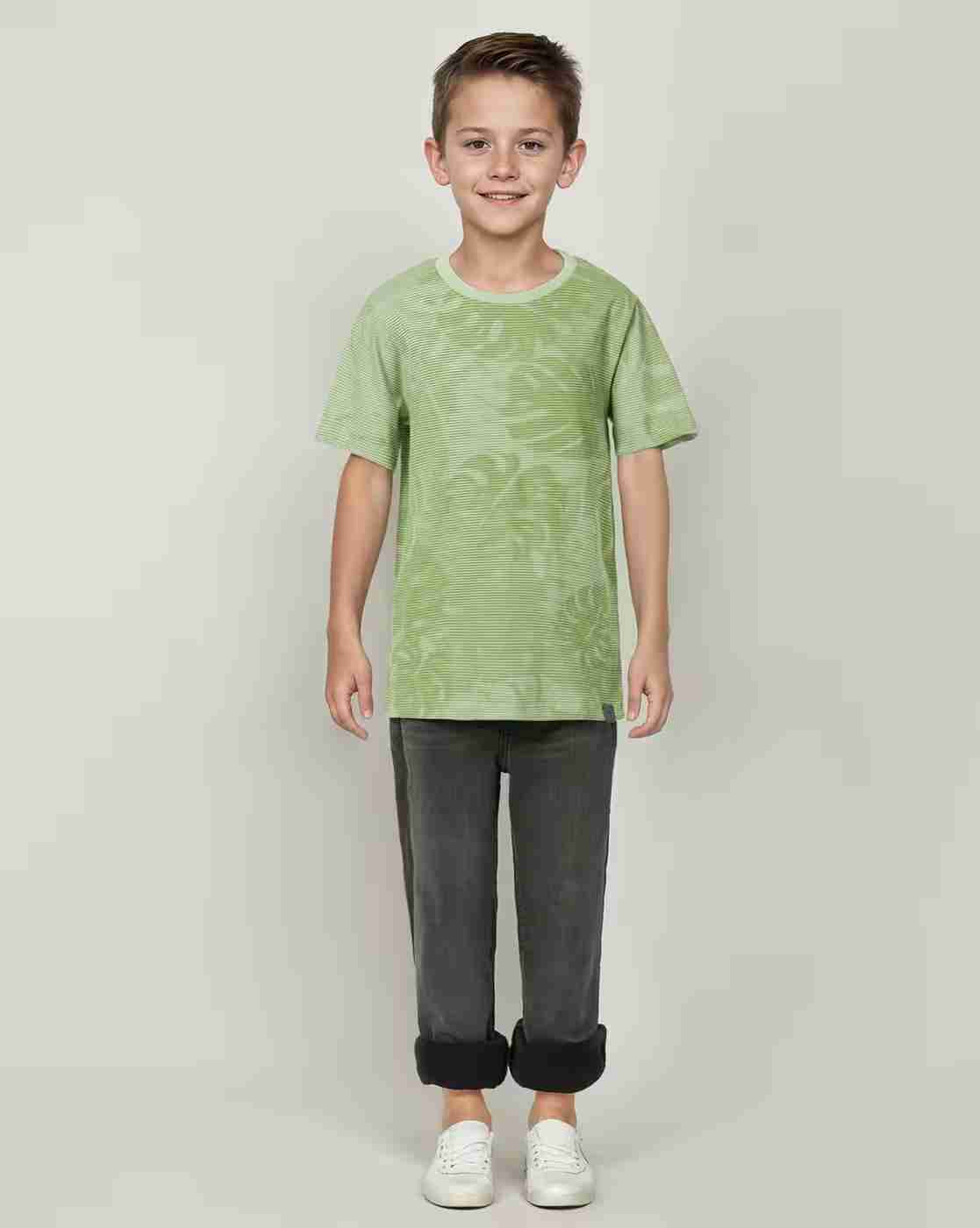 Lee Cooper | Boys Leaf Print Relaxed Fit Crew-Neck T-Shirt|0