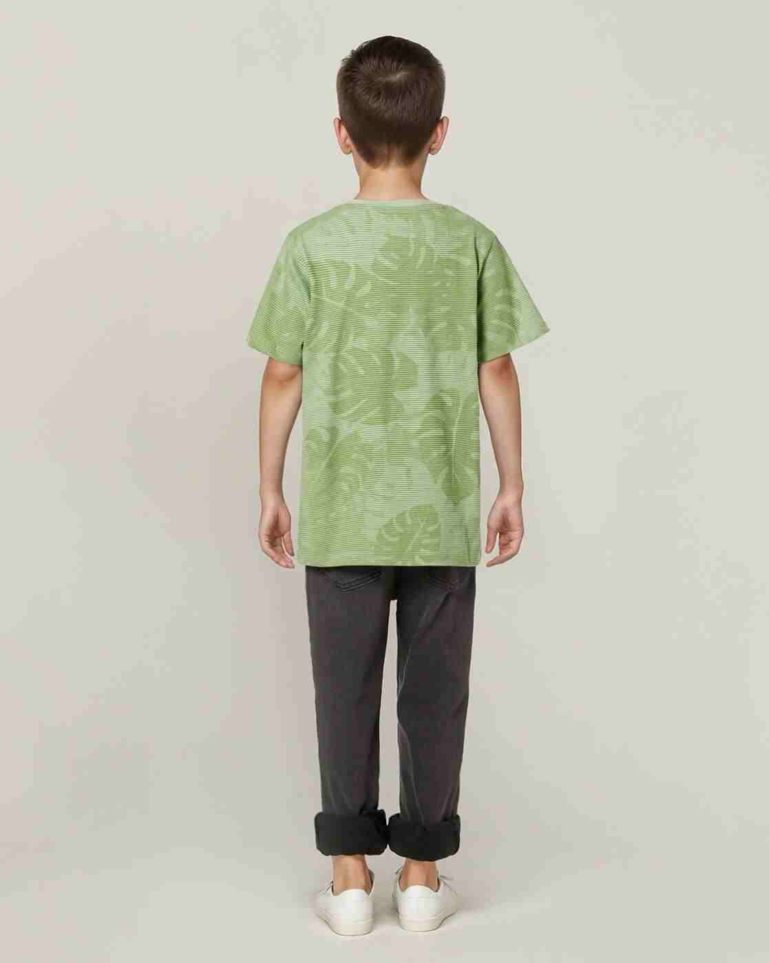 Lee Cooper | Boys Leaf Print Relaxed Fit Crew-Neck T-Shirt|1