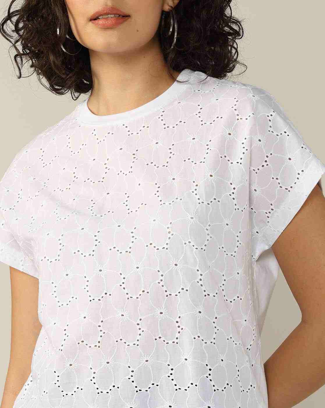 Lee Cooper | Women Embroidered Regular Fit Crew-Neck T-Shirt|6