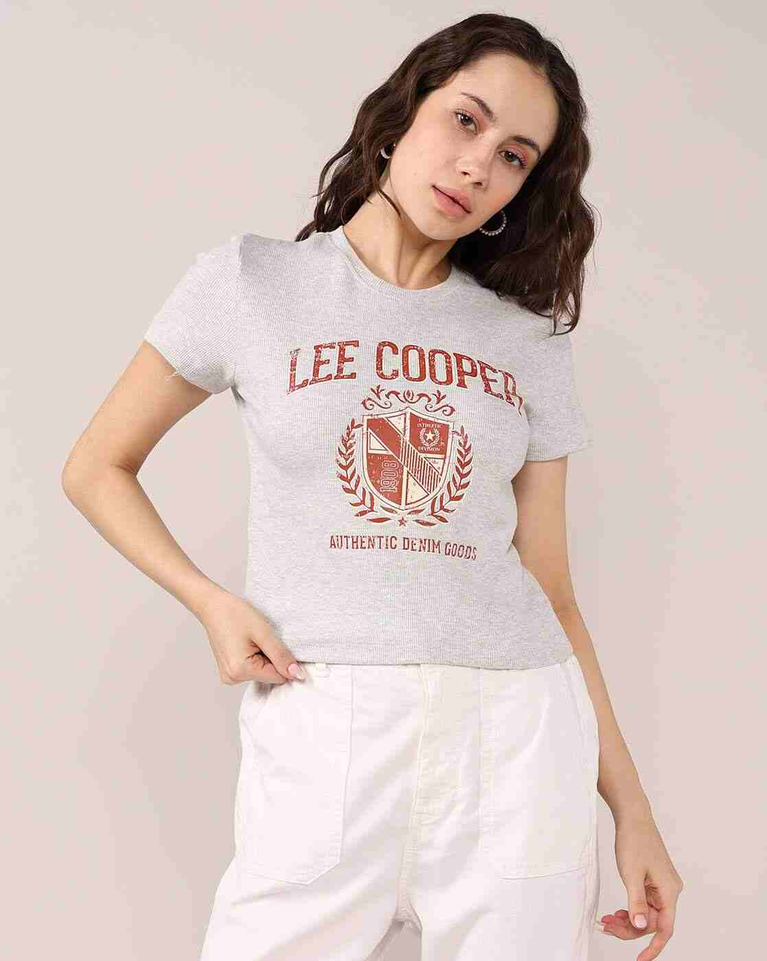 Lee Cooper | Women Logo Print Regular Fit Crew-Neck T-Shirt|0