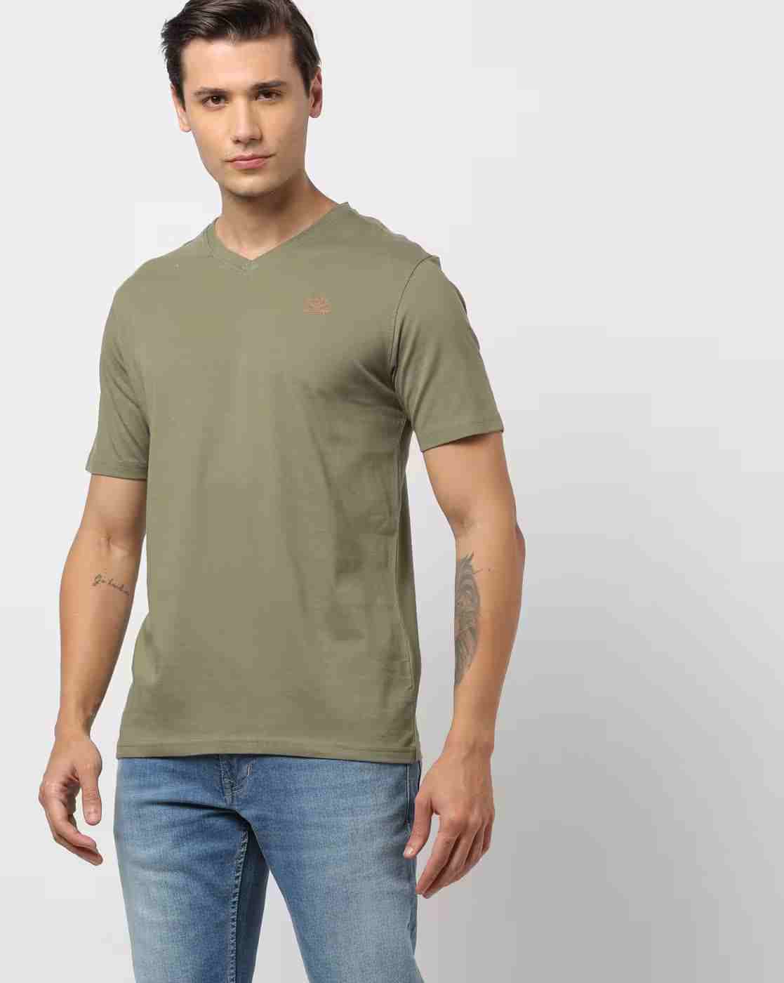 Regular Fit V-Neck T-Shirt with Short Sleeves