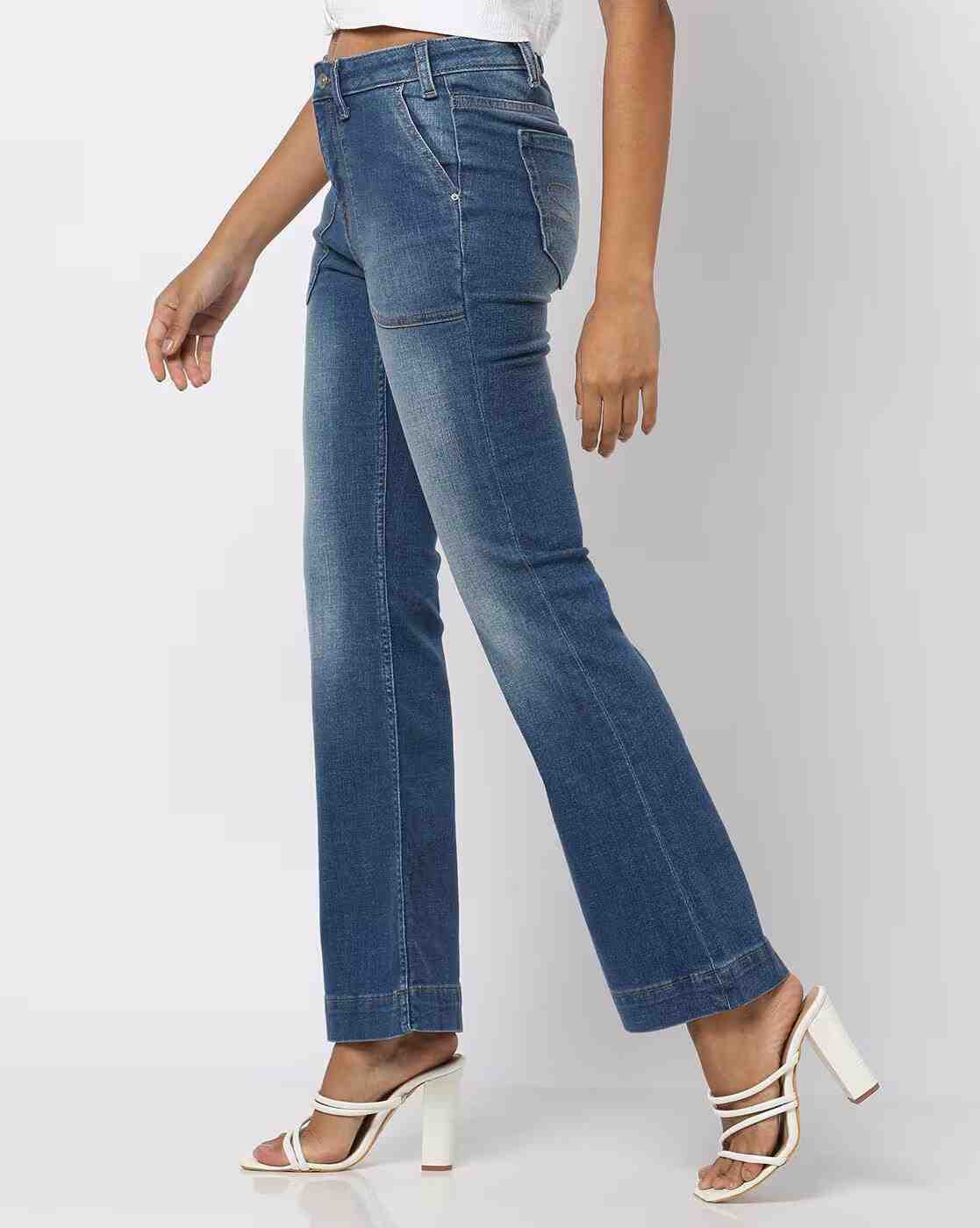 Lee Cooper | Heavily Washed Bootcut Jeans|1