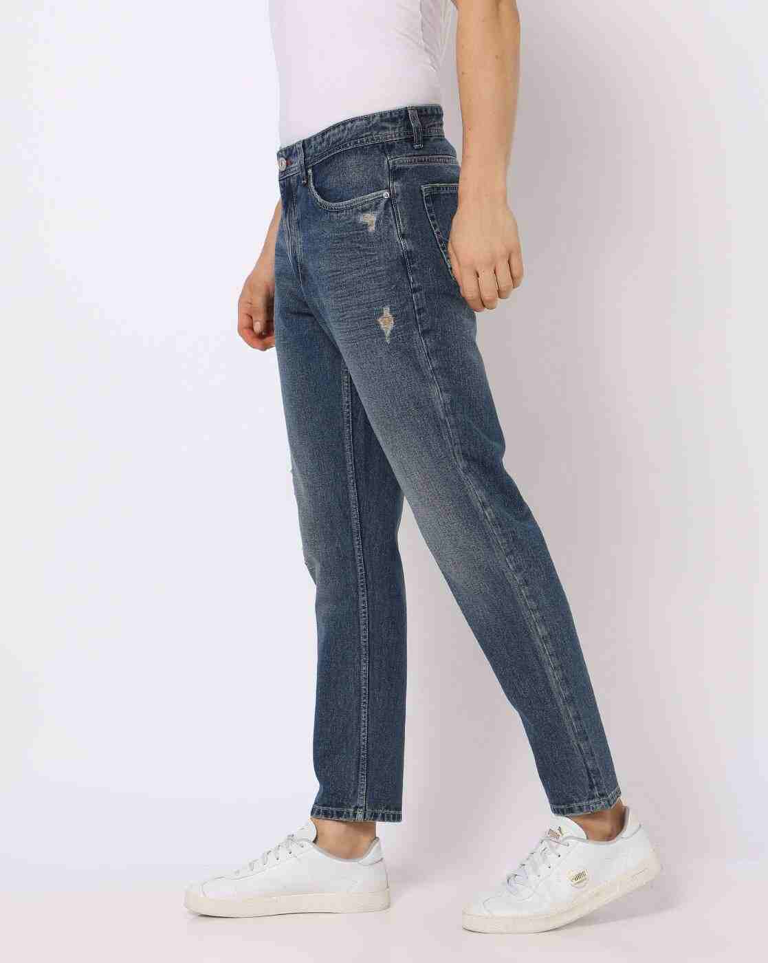 Lee Cooper | Men Heavily Washed Slim Fit Jeans|1