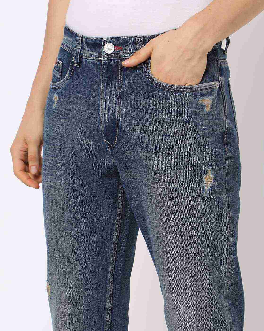 Lee Cooper | Men Heavily Washed Slim Fit Jeans|4