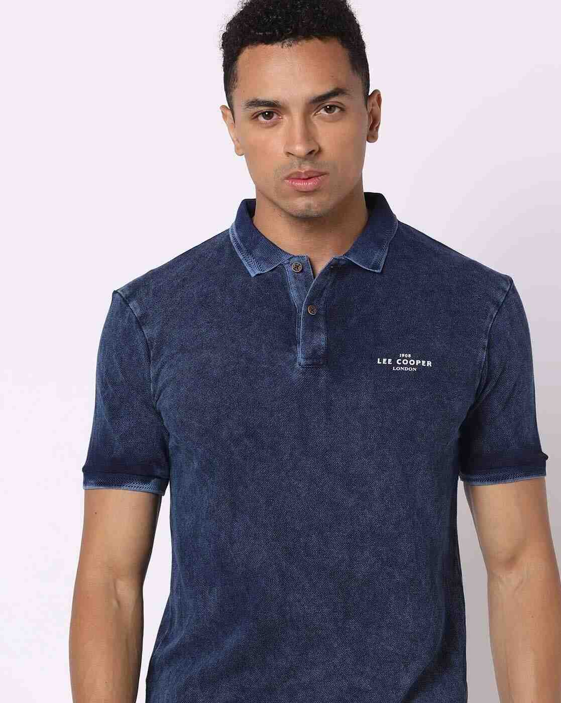 Lee Cooper | Regular Fit Cotton Polo T-Shirt with Logo Print|0