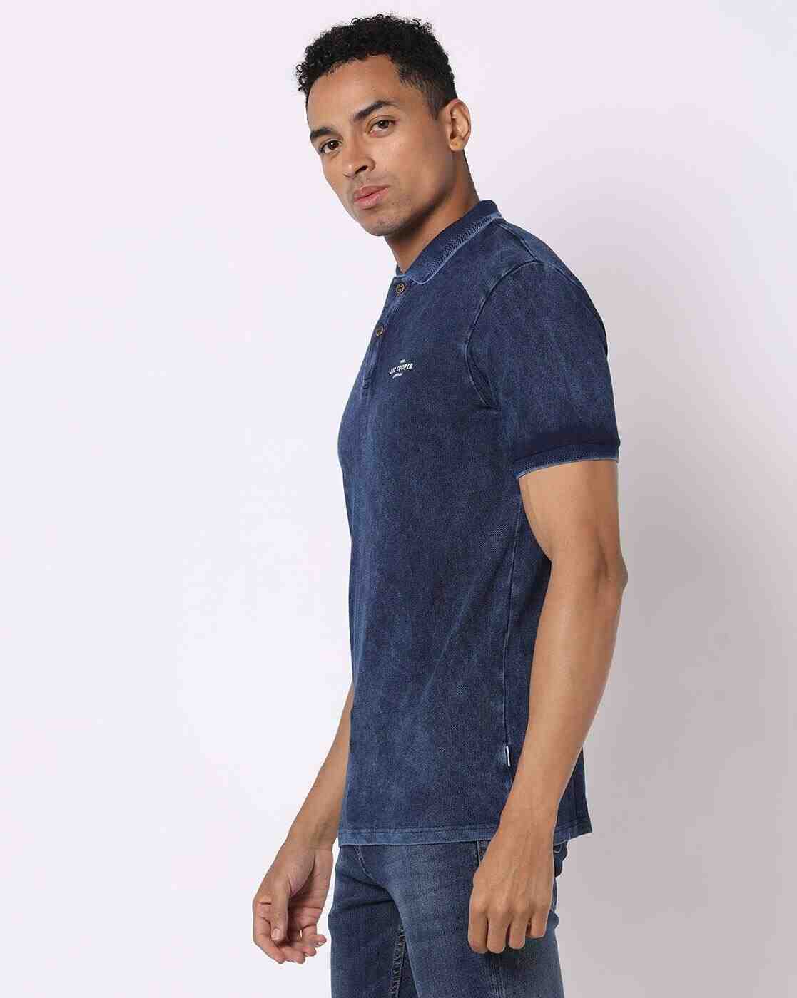 Lee Cooper | Regular Fit Cotton Polo T-Shirt with Logo Print|1