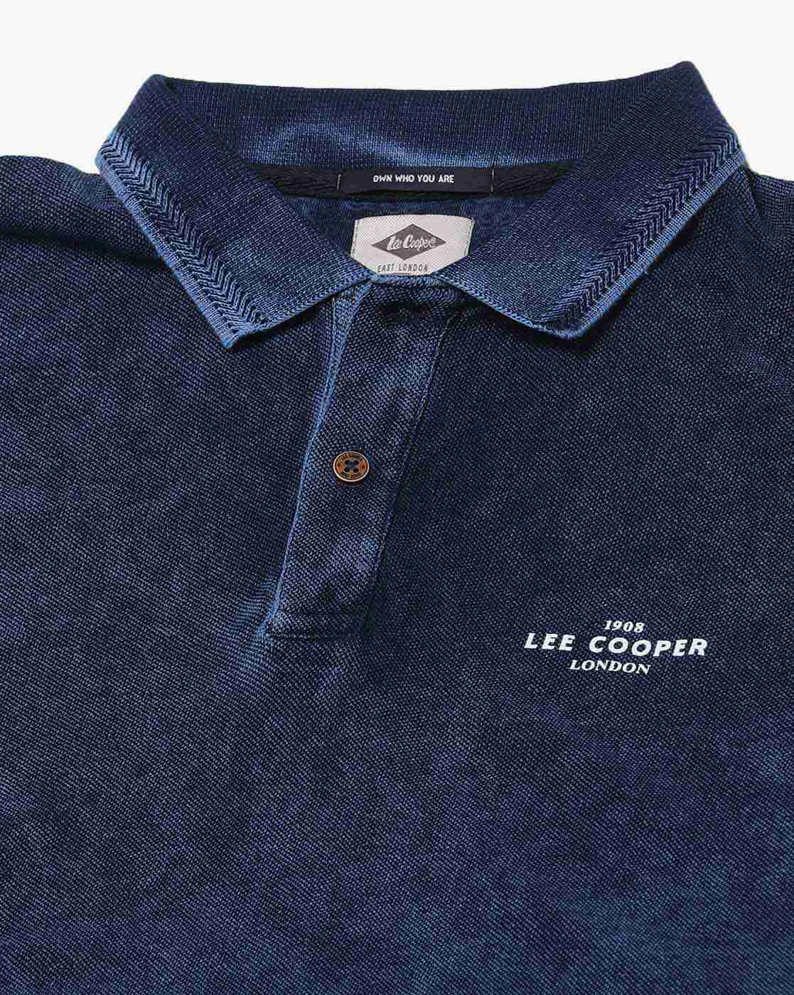 Lee Cooper | Regular Fit Cotton Polo T-Shirt with Logo Print|5