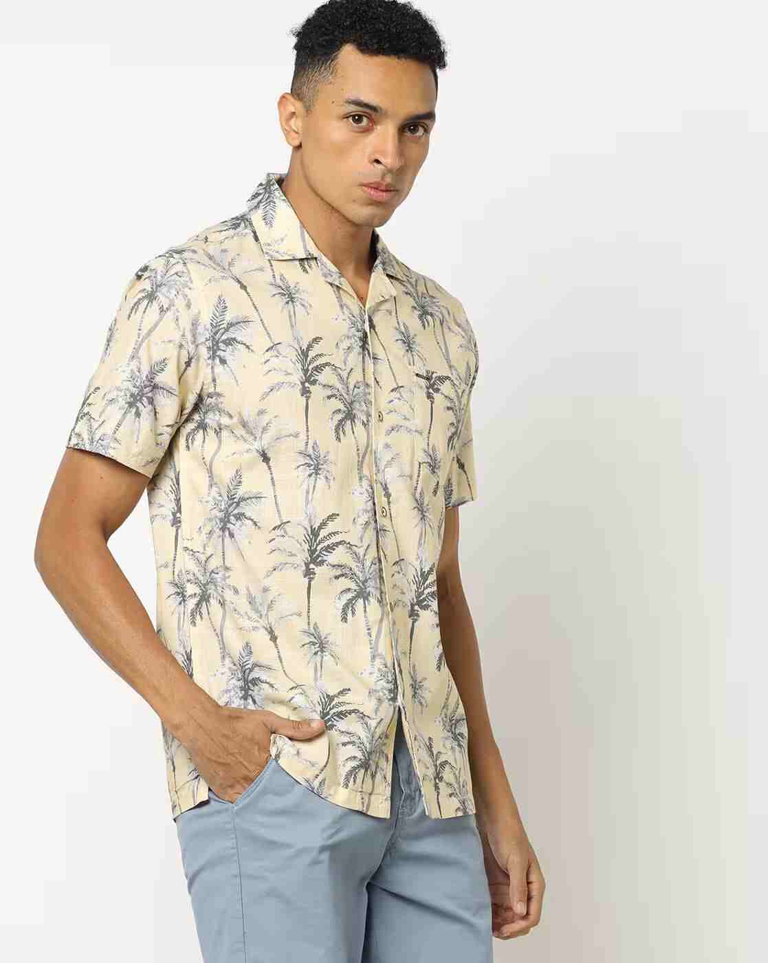 Lee Cooper | Tropical Print Shirt with Cuban Collar|0