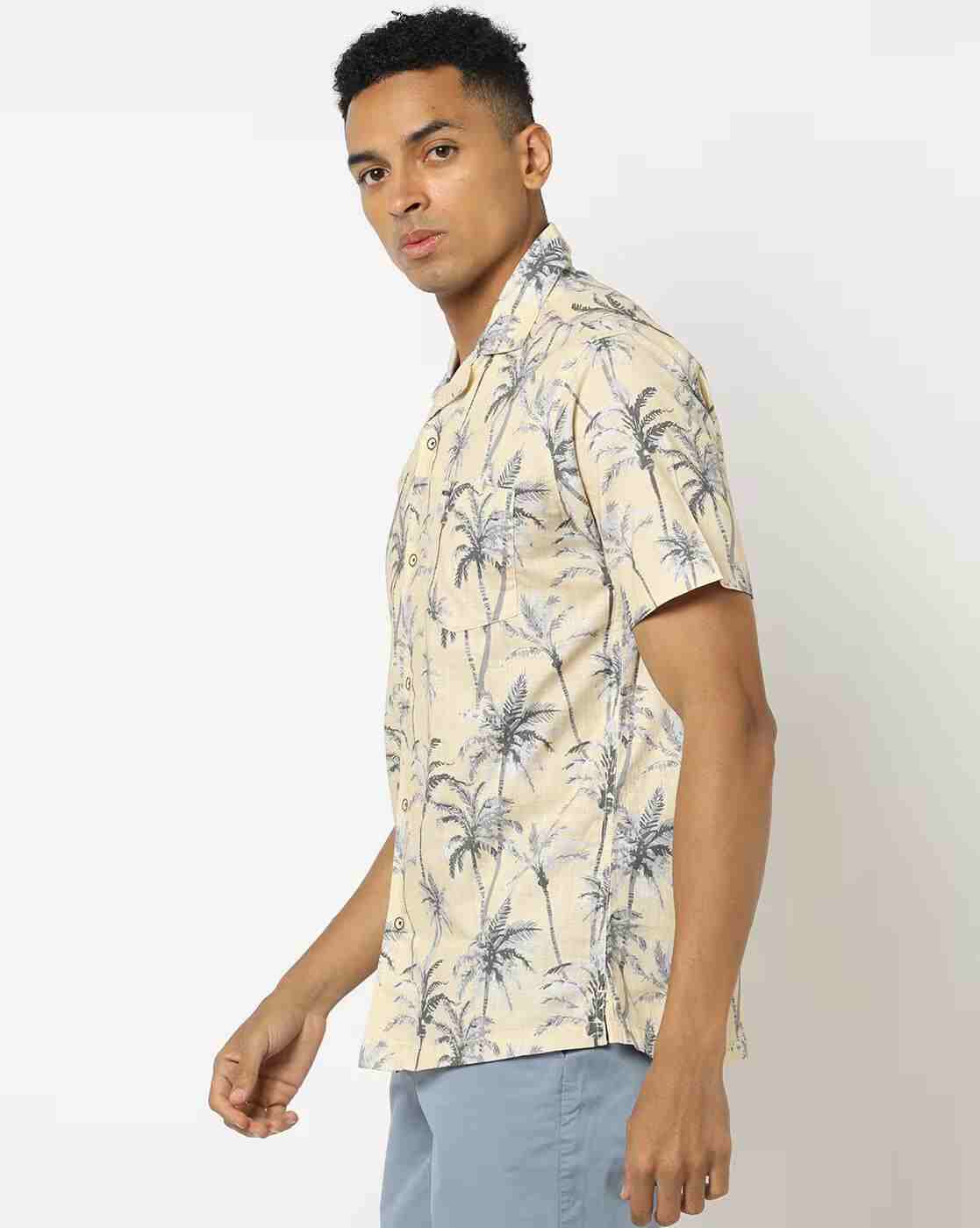 Lee Cooper | Tropical Print Shirt with Cuban Collar|1