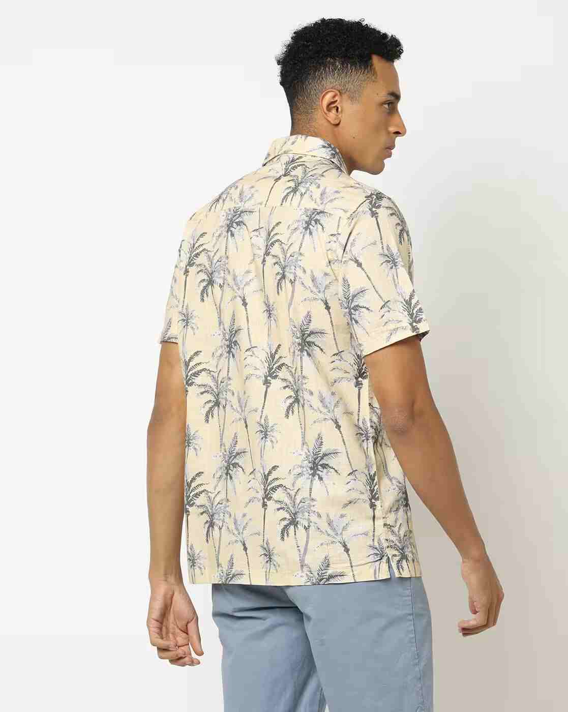Lee Cooper | Tropical Print Shirt with Cuban Collar|2