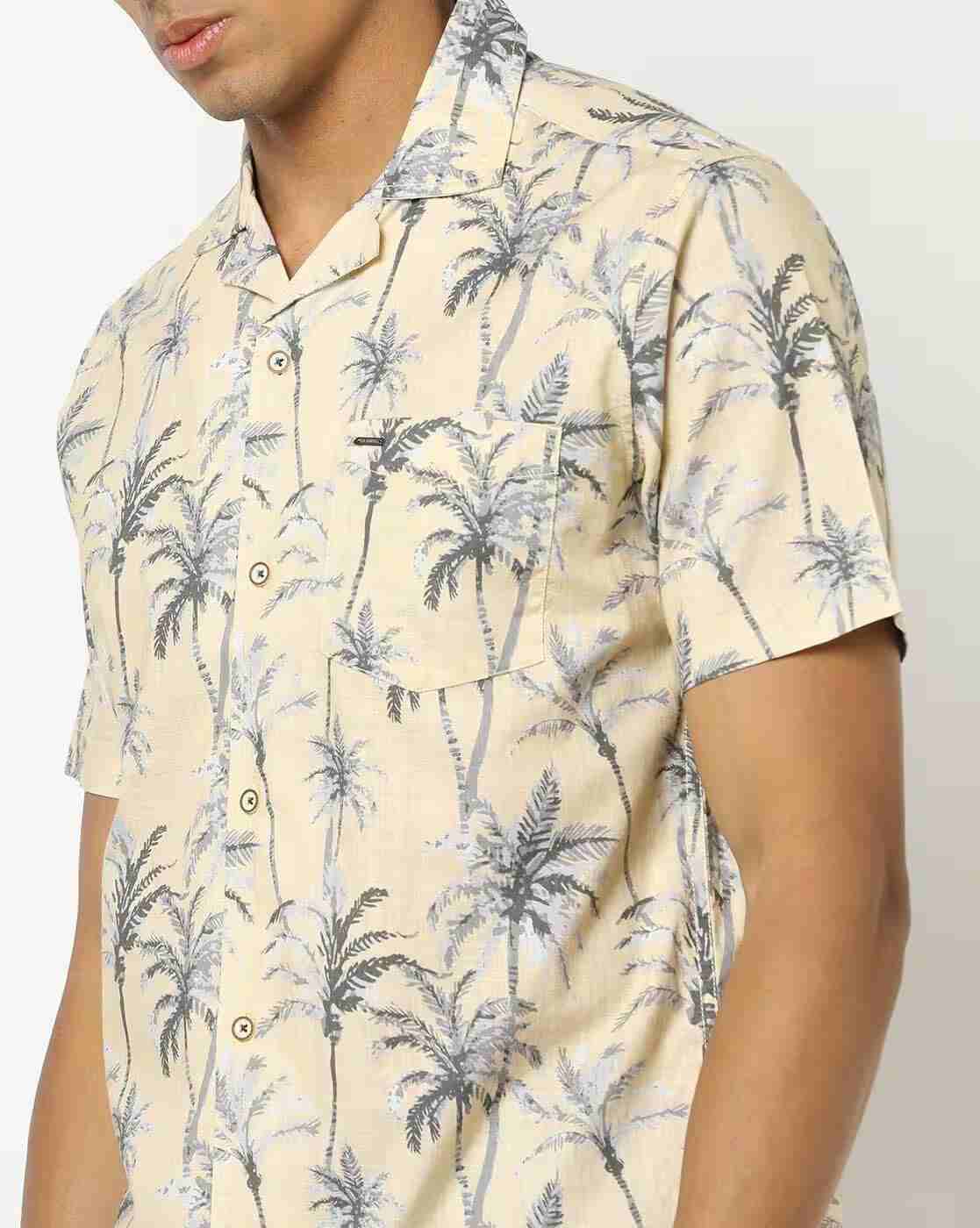 Lee Cooper | Tropical Print Shirt with Cuban Collar|3