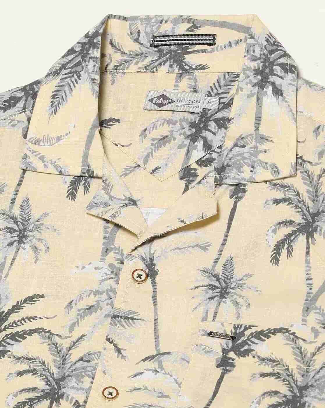 Lee Cooper | Tropical Print Shirt with Cuban Collar|4