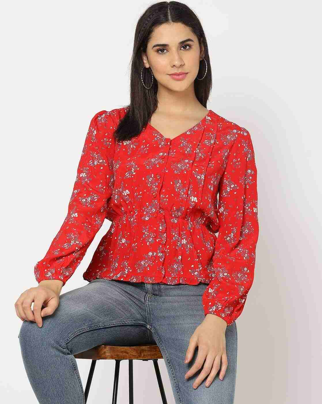 Lee Cooper | Floral Print V-Neck Top|0