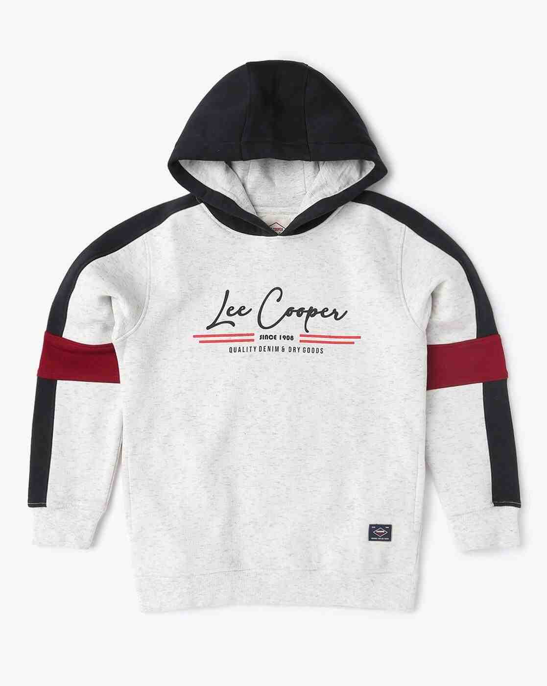 Lee Cooper | Brand Print Hoodie with Ribbed Hem|0