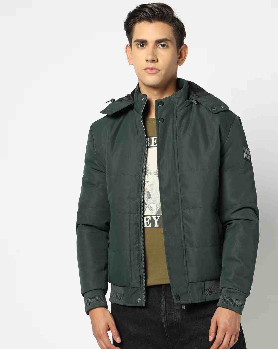 Lee Cooper | Men Regular Fit Bomber Jacket|0