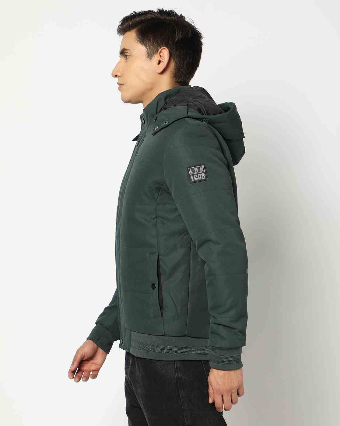 Lee Cooper | Men Regular Fit Bomber Jacket|1
