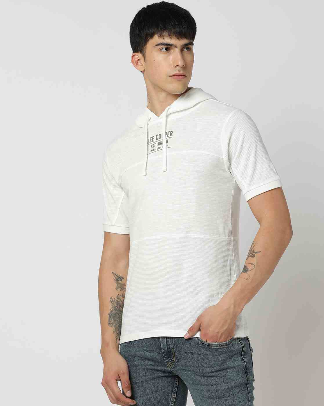 Lee Cooper | Regular Fit Brand Embroidered Hooded T-Shirt|0