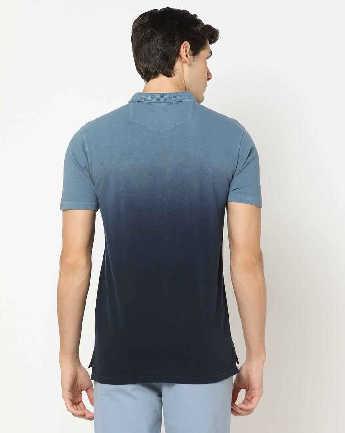 Lee Cooper | Ombre-Dyed Cotton Polo T-Shirt with Patch Pocket|2