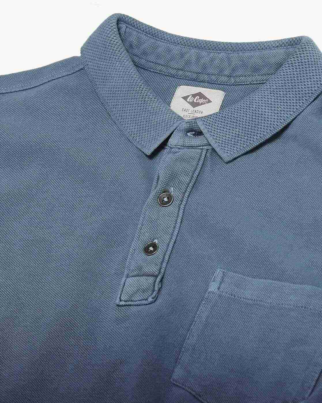 Lee Cooper | Ombre-Dyed Cotton Polo T-Shirt with Patch Pocket|4