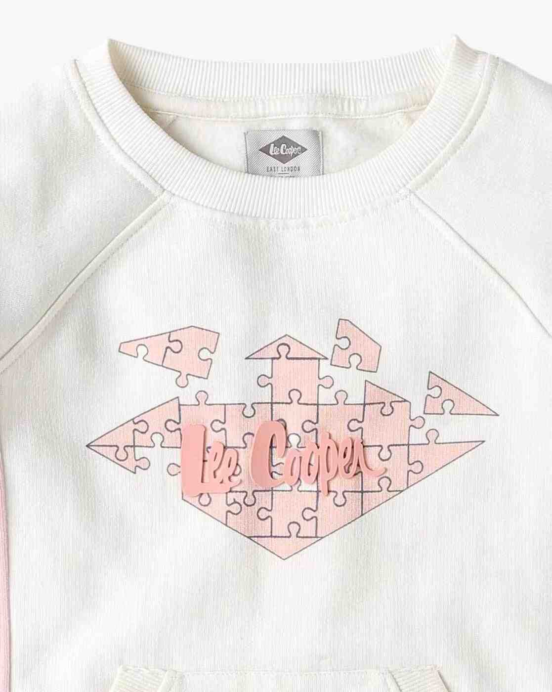 Lee Cooper | Logo Debossed Sweatshirt with Kangaroo Pockets|2