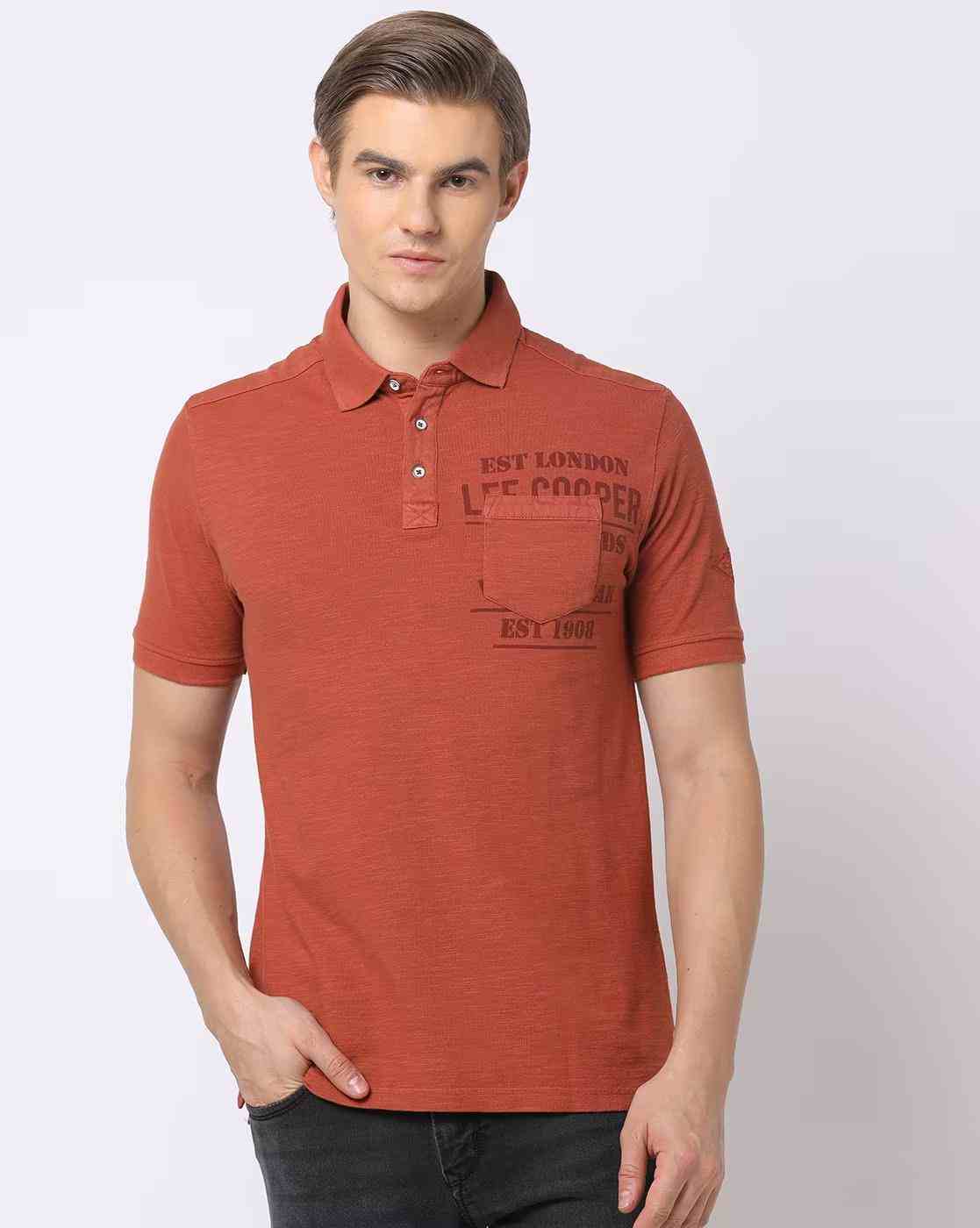Lee Cooper | Relaxed Fit Logo Print Polo T-Shirt|0