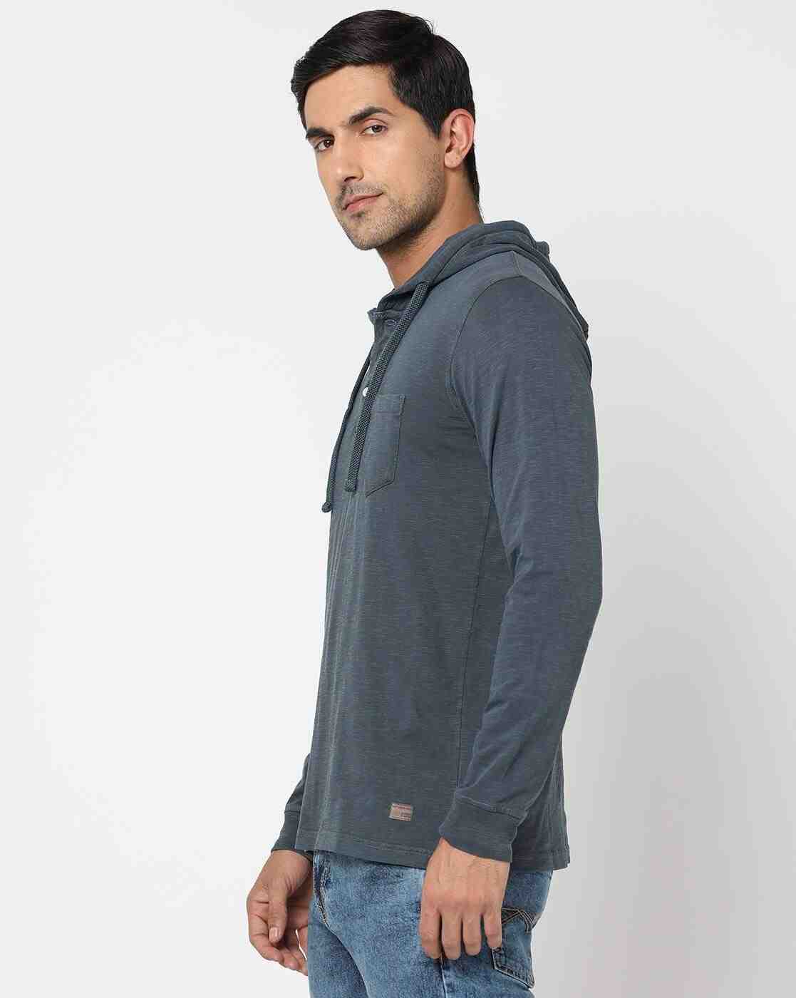 Lee Cooper | Regular Fit Cotton Hooded T-Shirt|1