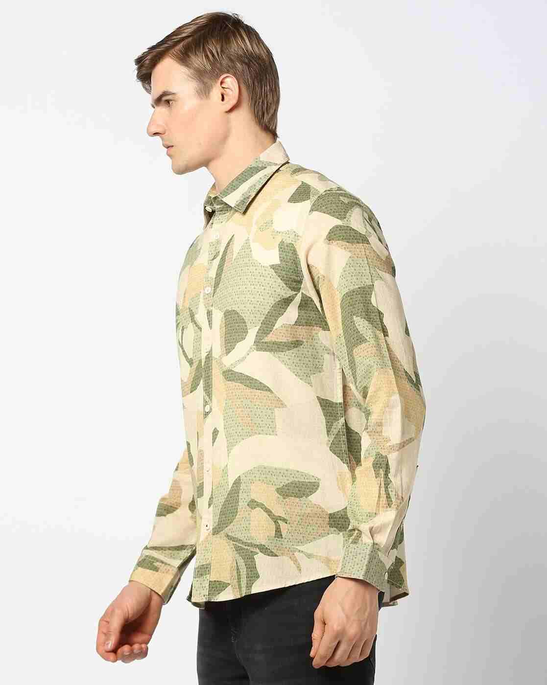 Lee Cooper | Men Leaf Print Relaxed Fit Shirt|1
