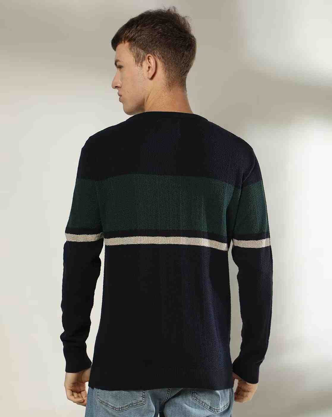 Lee Cooper | Men Colourblock Regular Fit Crew-Neck Pullover|2