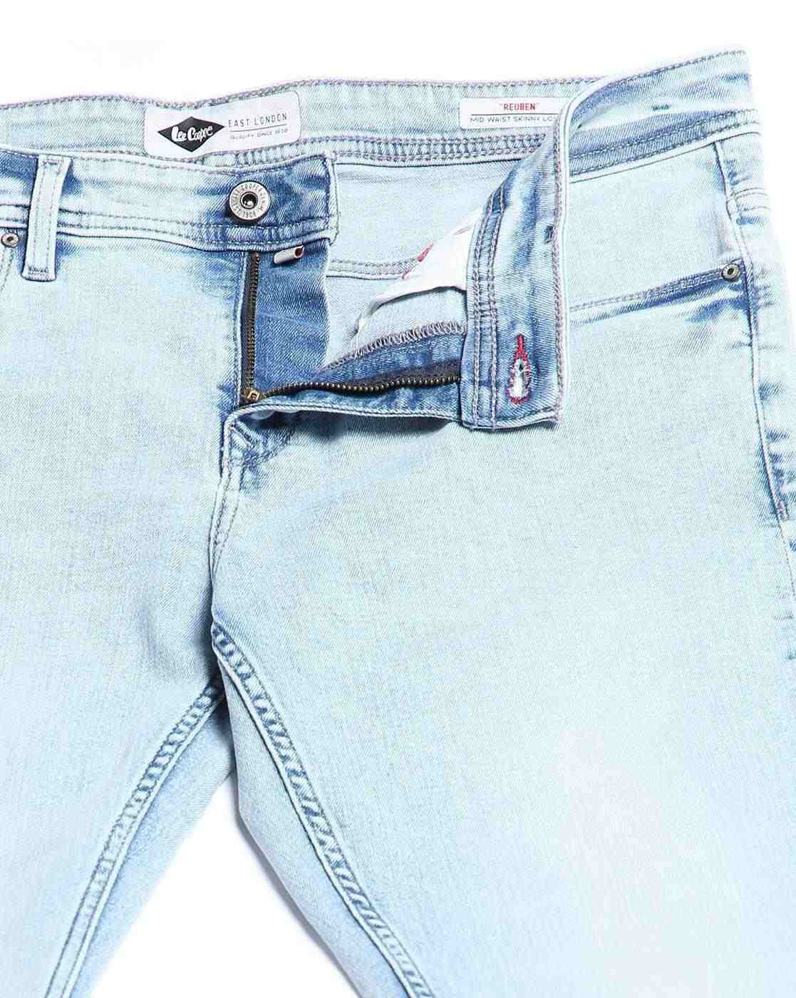 Lee Cooper | Men Acid-Wash Skinny Fit Jeans|5