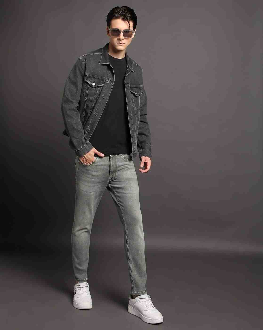 Men Lightly Washed Slim Fit Jeans