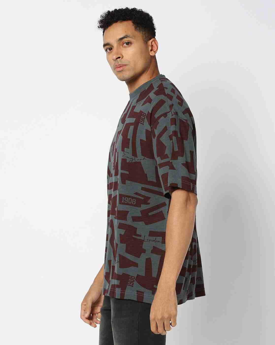 Lee Cooper | Men Geometric Print Relaxed Fit Crew-Neck T-Shirt|2