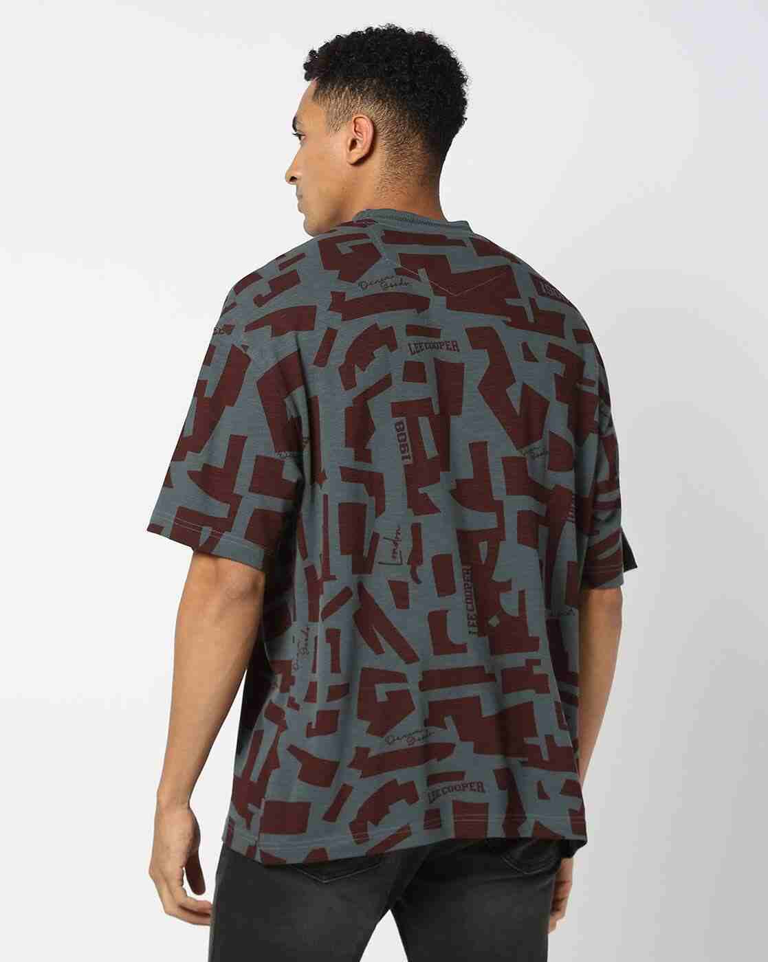 Lee Cooper | Men Geometric Print Relaxed Fit Crew-Neck T-Shirt|3