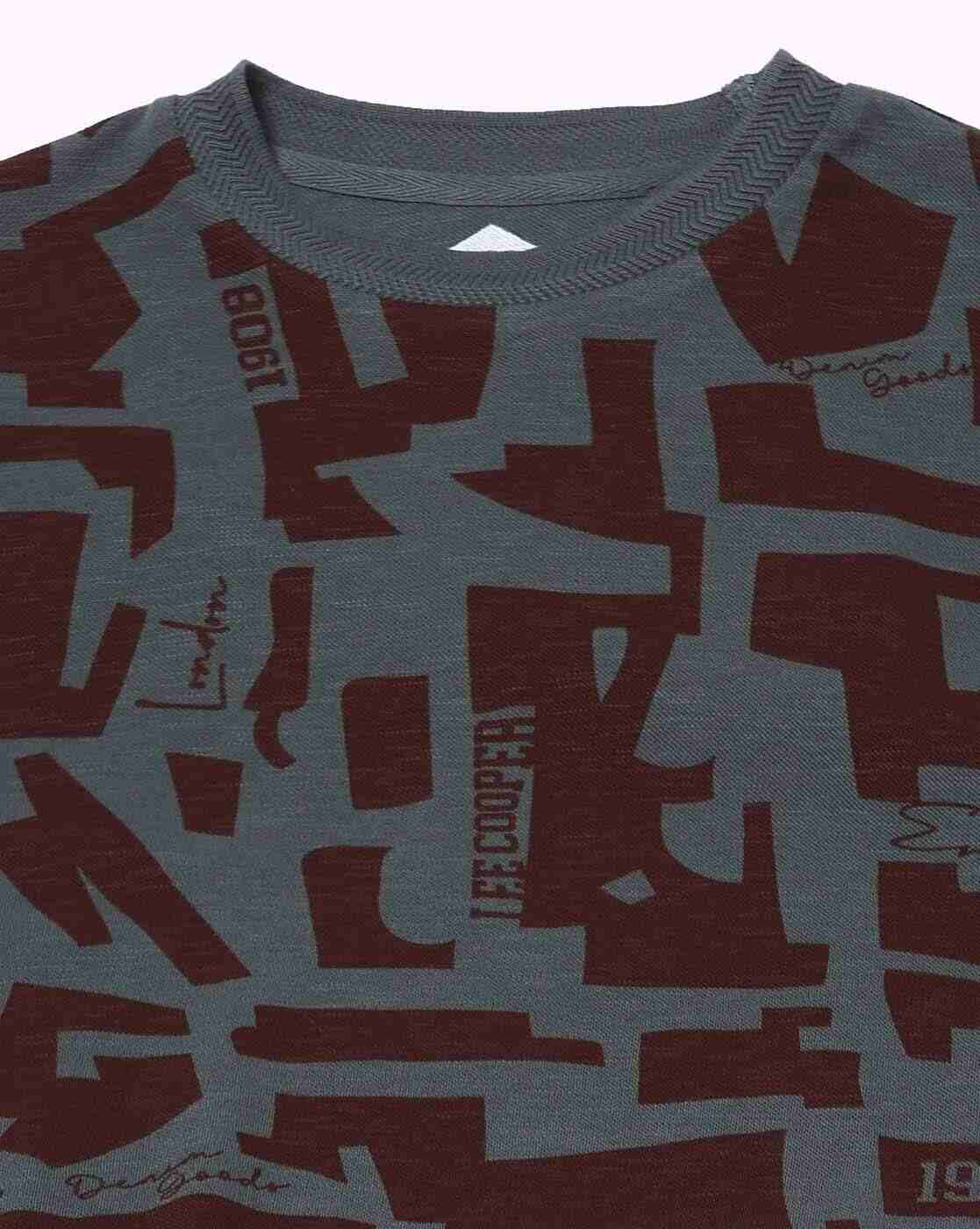 Lee Cooper | Men Geometric Print Relaxed Fit Crew-Neck T-Shirt|5
