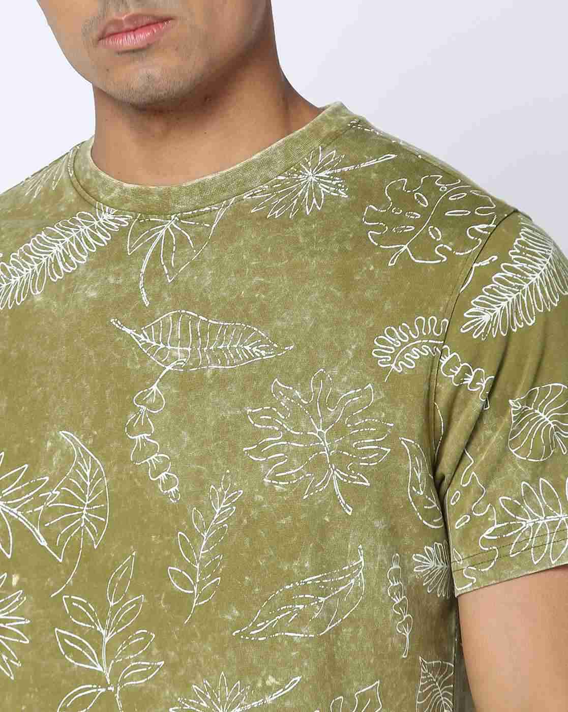 Lee Cooper | Men Leaf Print Relaxed Fit Crew-Neck T-Shirt|3