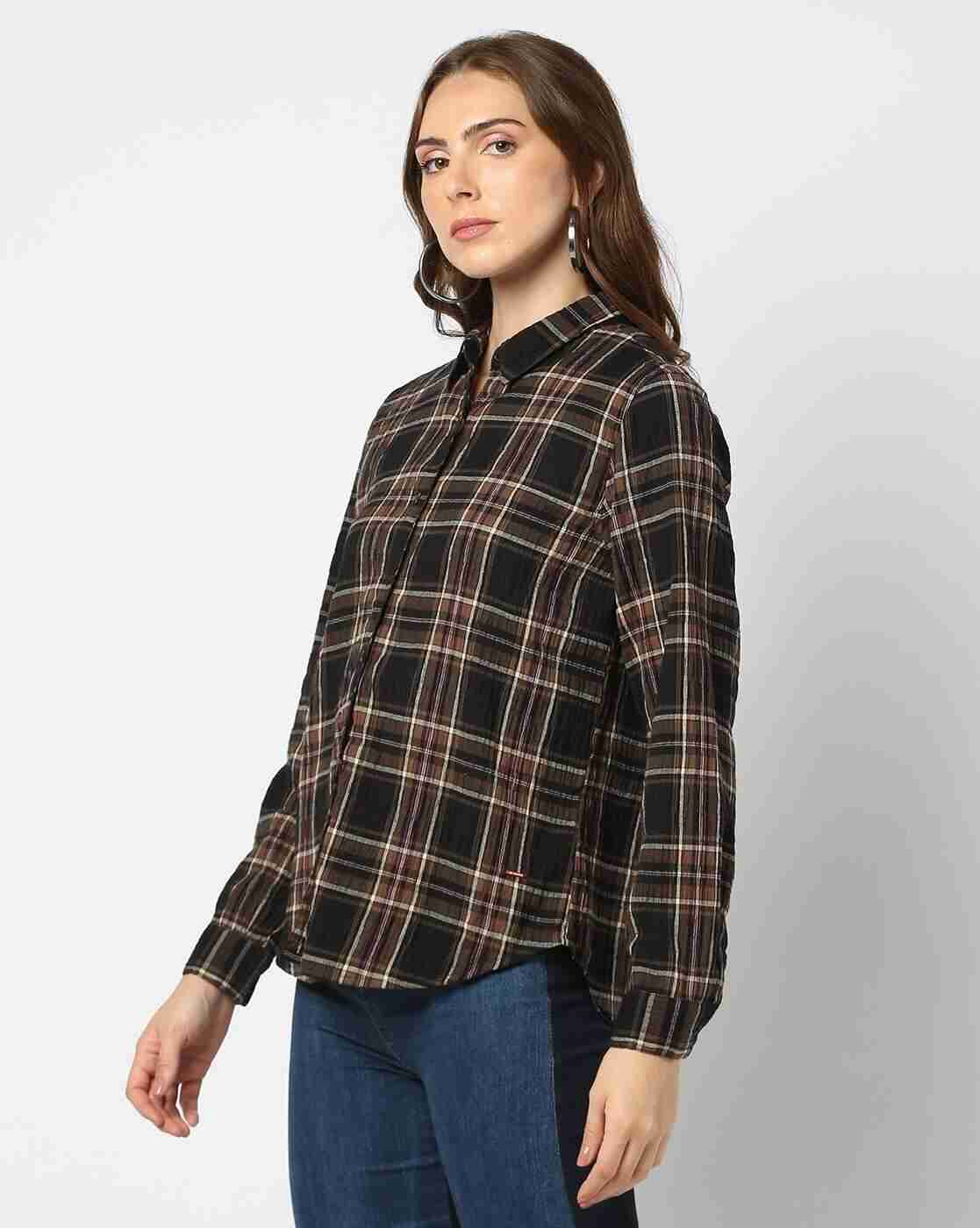 Lee Cooper | Women Checked Regular Fit Shirt|1