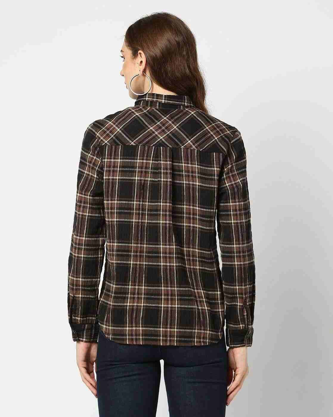 Lee Cooper | Women Checked Regular Fit Shirt|2