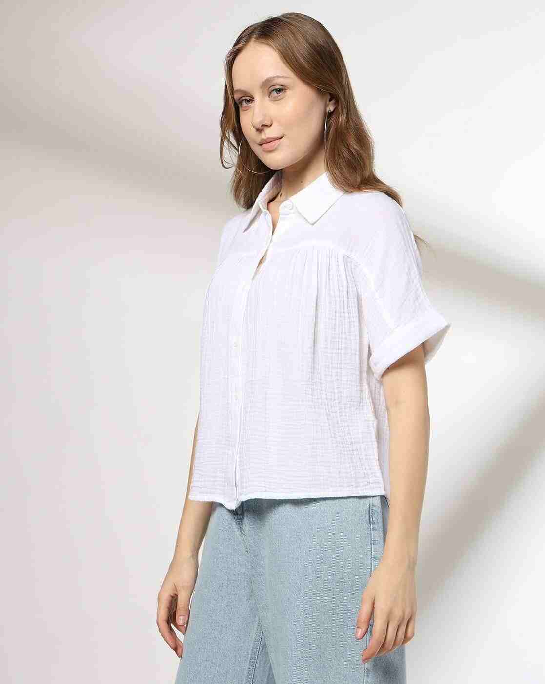 Lee Cooper | Women Relaxed Fit Cotton Shirt|1