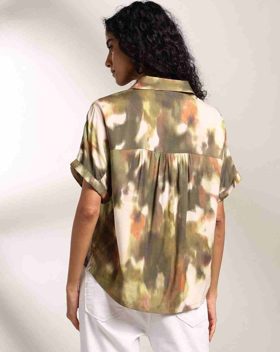 Lee Cooper | Women Tie & Dye Relaxed Fit Crop Shirt|2