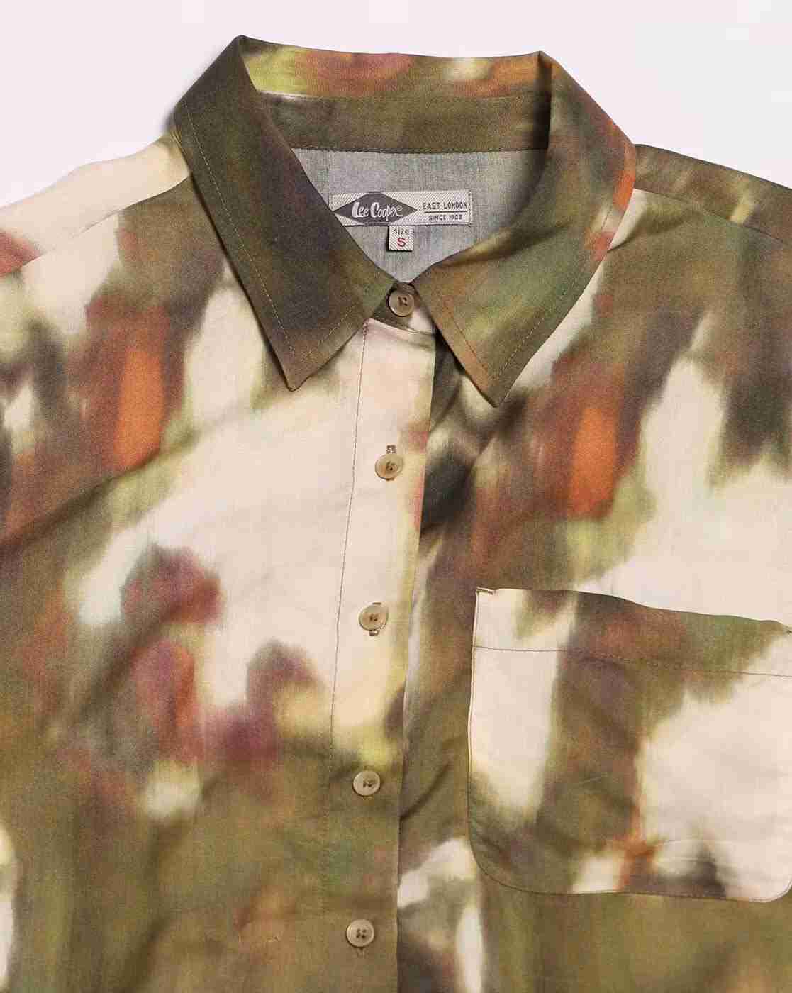 Lee Cooper | Women Tie & Dye Relaxed Fit Crop Shirt|5