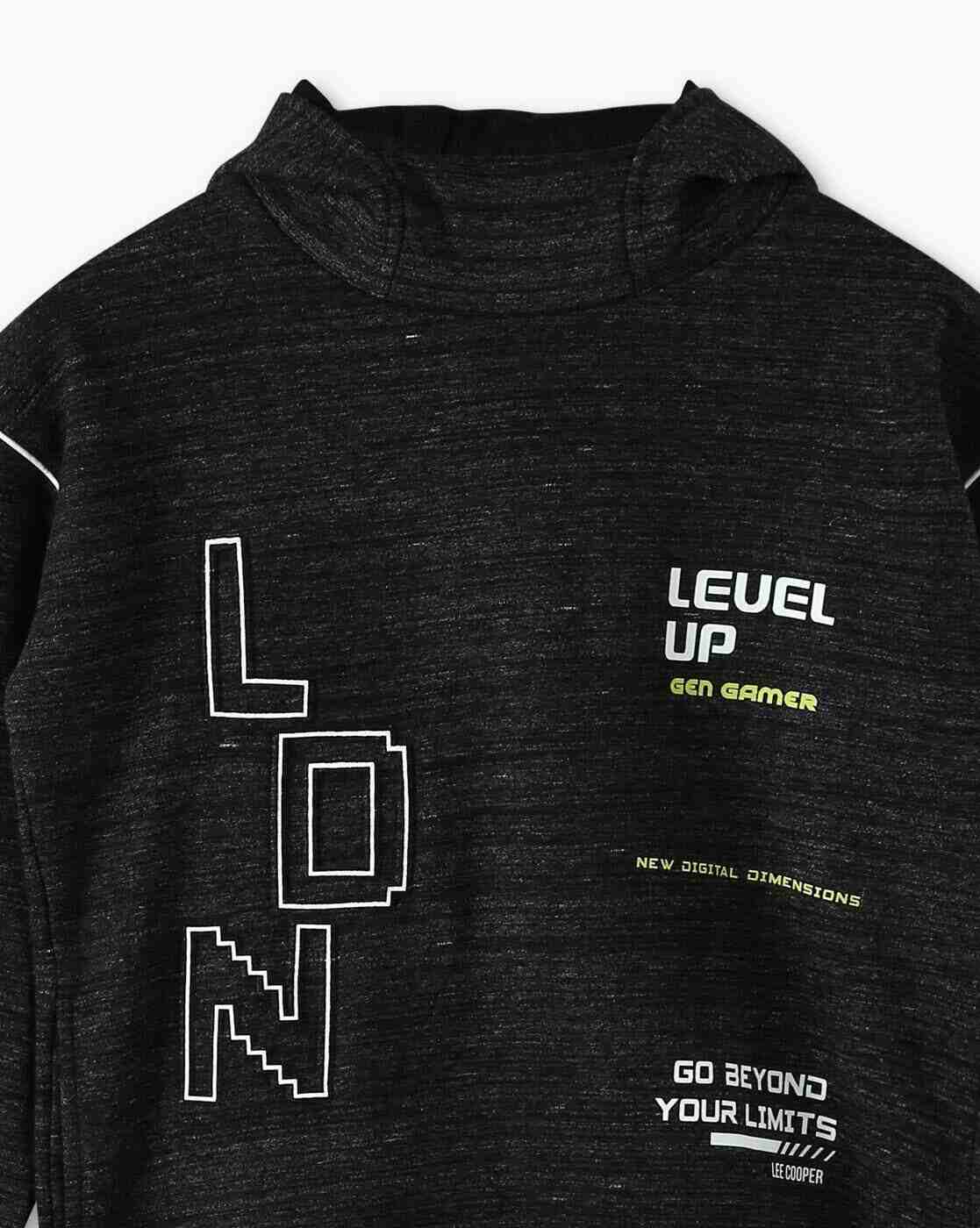 Lee Cooper | Boys Typographic Print Relaxed Fit Hoodie|2