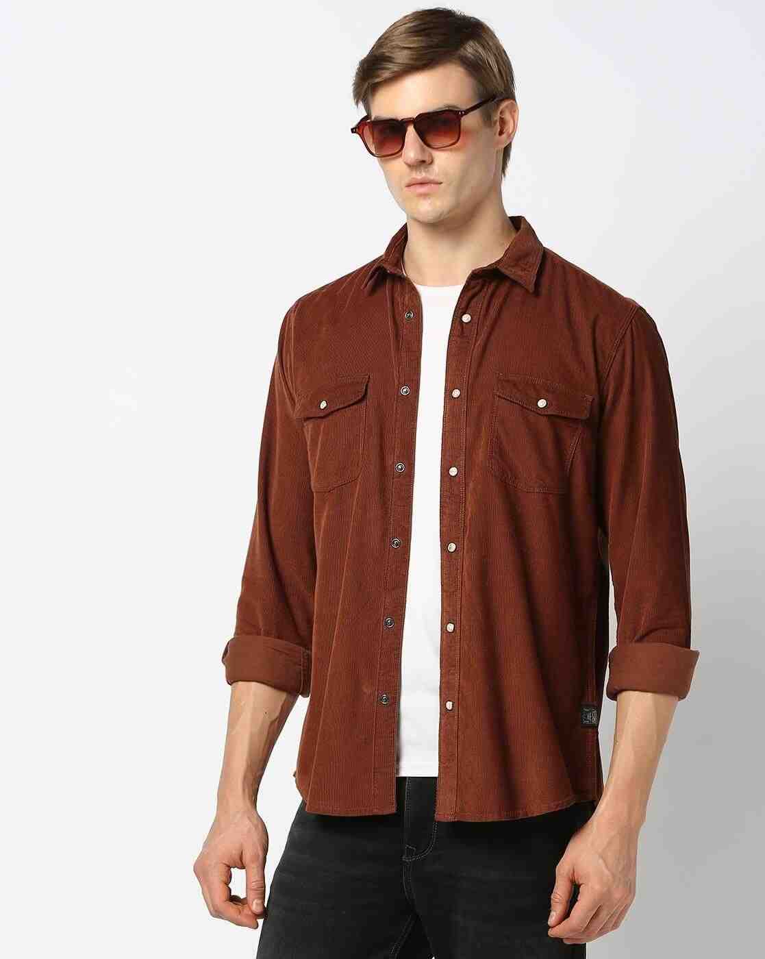 Lee Cooper | Men Corduroy Regular Fit Shirt|0