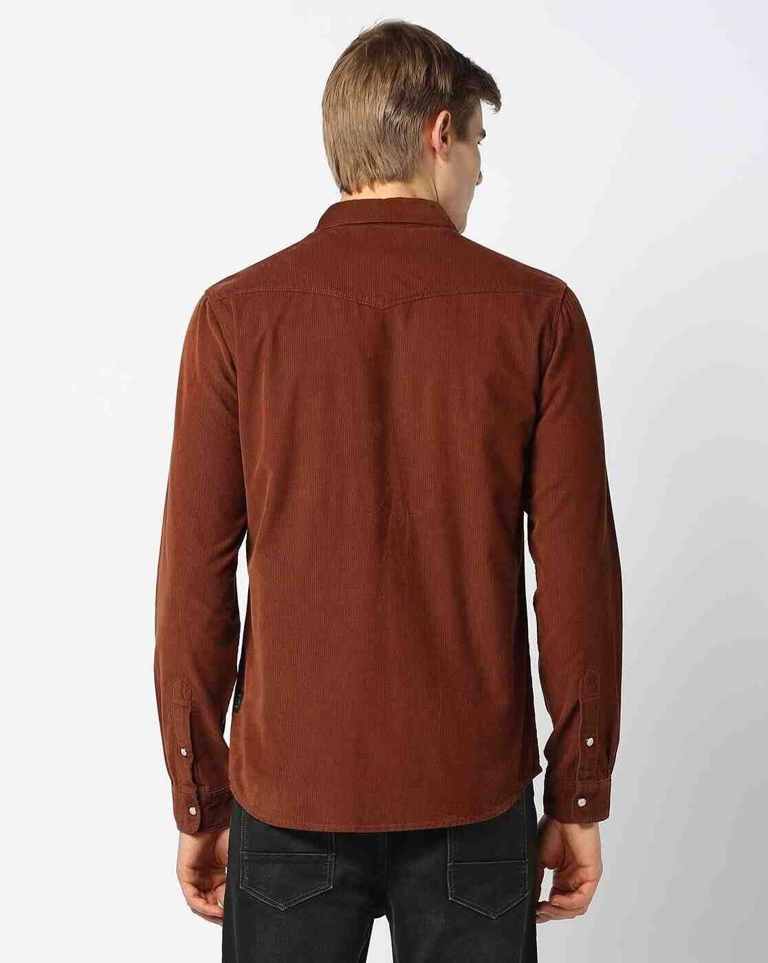 Lee Cooper | Men Corduroy Regular Fit Shirt|2